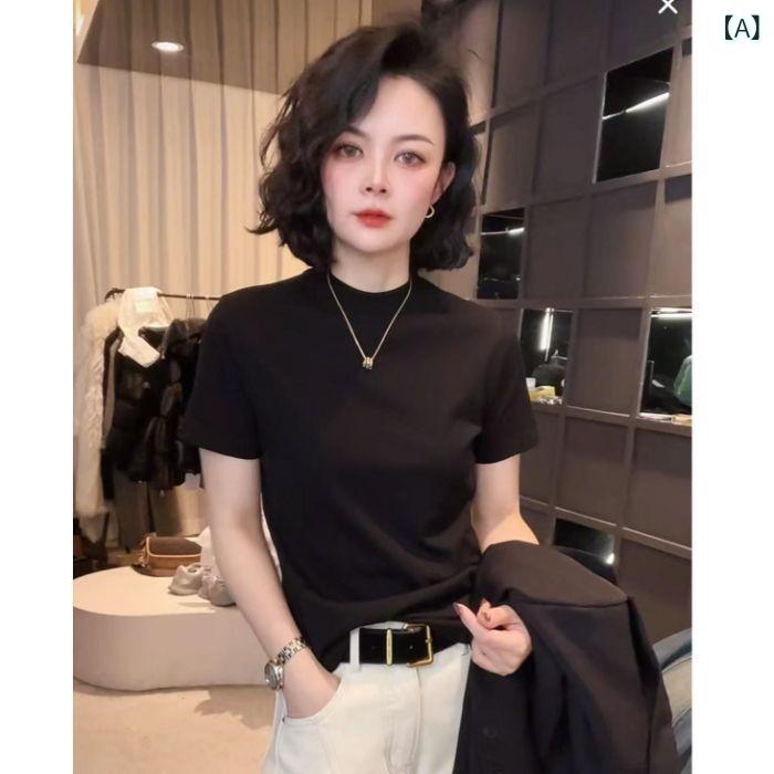 半袖トップス レディース 春夏 丸首 コットン...の紹介画像2