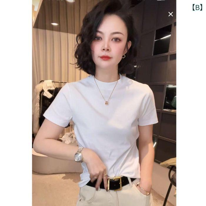 半袖トップス レディース 春夏 丸首 コットン...の紹介画像3