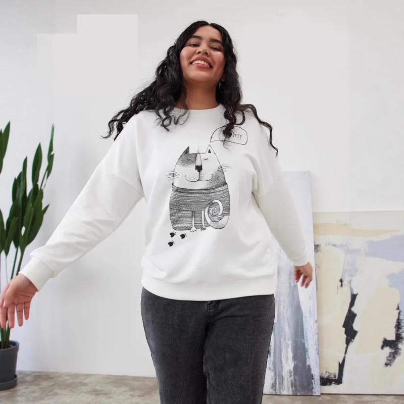 スウェット レディース ビッグサイズ 秋冬 ゆったり 長袖 プリント柄 トップス 合わせやすい 部屋着 通勤 吸湿速乾 綿素材 ブラック ピンク系