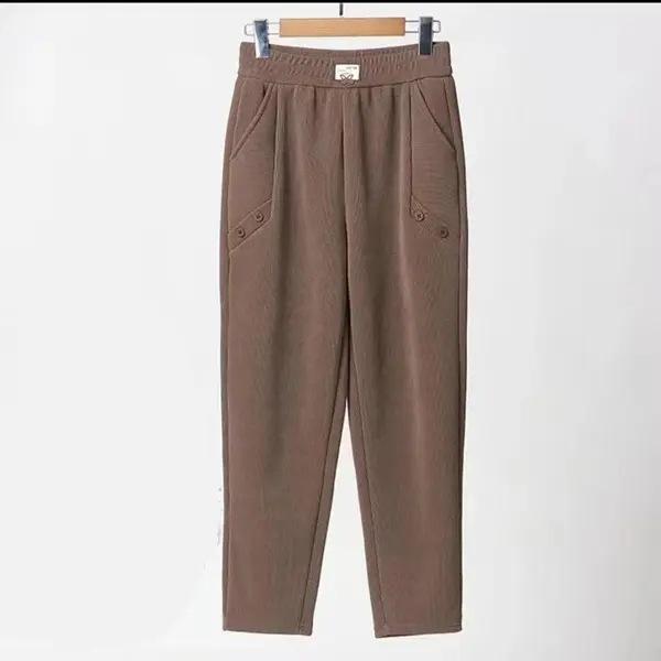 ハレムパンツ レディース 春秋 ストレッチ スリム 伸縮ウエスト ボタン スリムレッグ 合わせやすい カジュアル ボトムス デイリー ストリート フェミニン 快適 動きやすい