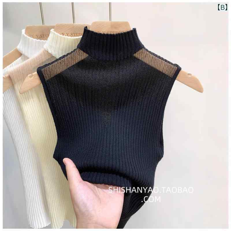 春夏 レディース ノースリーブ ニット トップ...の紹介画像2
