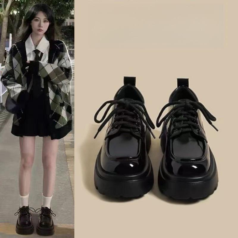 レディース ローファー イングリッシュ風 厚底 プラットフォーム 紐付き 柔らかい底 レトロ 合わせやす..