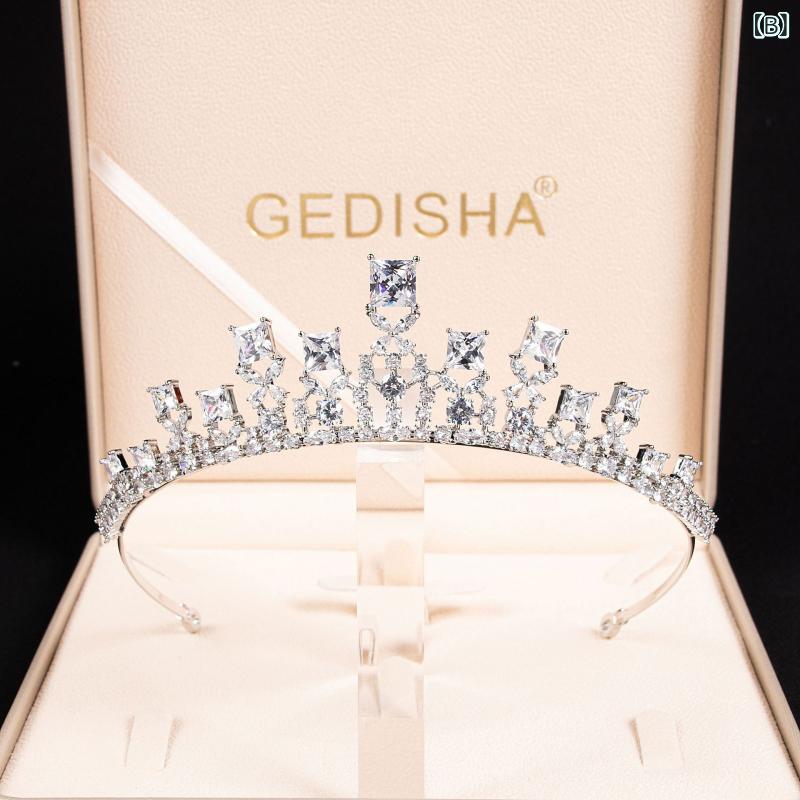 ティアラ レディース 結婚式 誕生日 ジルコニア 高級感 ヘッドドレス ブライダルアクセサリー 欧米風 装飾品 ジュエリー ヘアアクセ 2