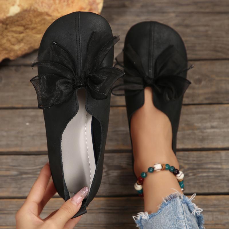 メアリージェーンシューズ レディース 復古 レトロ ラウンドトゥ ソフトソール 蝶結び飾り フレンチス..