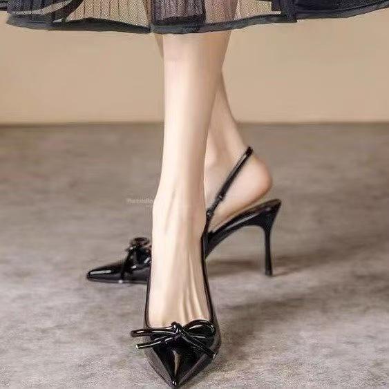 レディース 春夏 細ヒール サンダル 蝶結び 一文字ストラップ ハイヒール 疲れにくい フェミニン コー..