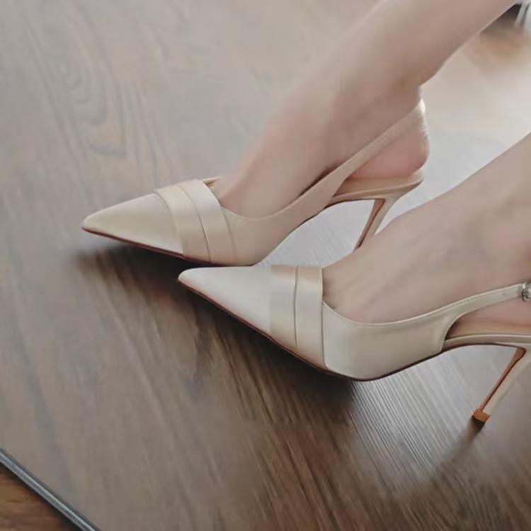 レディース 細ヒールサンダル 春夏 ポインテッドトゥ クローズドトゥ 一文字ストラップ セクシー 上品 通勤 デート スタイリッシュ エレガント フェミニン