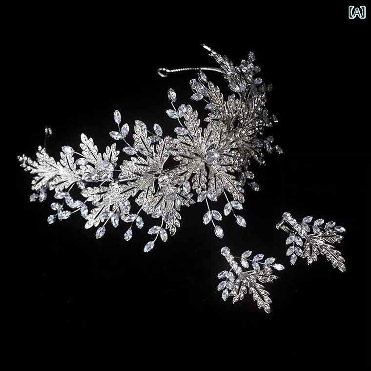 くらしのセロネのヘアアクセサリー レディース ジルコニア 新婦 氷雪女王風 キラキラ ヘアバンド 日韓スタイル 結婚式 ウェディング ブライダル 飾り品 幻想的 華やか 花嫁 ヘッドピース 装飾 ブライズメイド セレモニー フォーマル｜アングル2