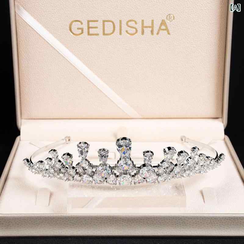 ティアラ 新婦用 ジルコニア 王冠 ヘッドピース シルバー 輝く シンプル プリンセ...
