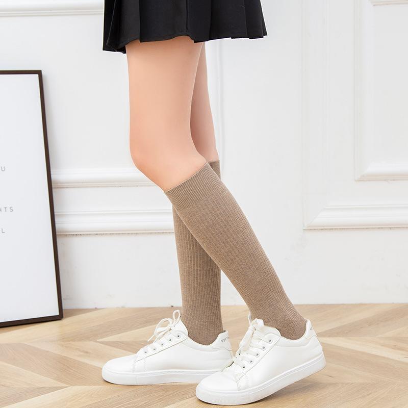ハイソックス レディース オーバーニー 膝上 学院風 JK ロリータ 無地 伸縮性 羊毛 ふくらはぎ カバー ..
