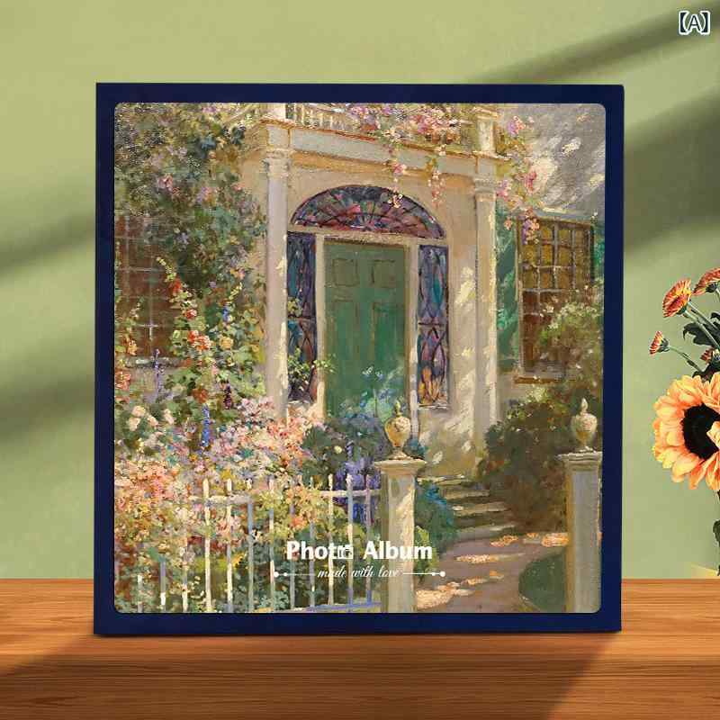 レトロ フォトアルバム 大容量 挿ページ式 家族 カップル 写真収納 記念冊 16.67cm 20cm 78ページ 影集..