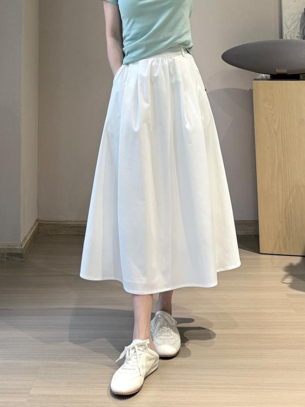 レディース スカート ロングスカート 接触冷感 UVカット Aライン フレアスカート 防シワ 軽量 綿混 体型カバー 細見え きれいめ カジュ..
