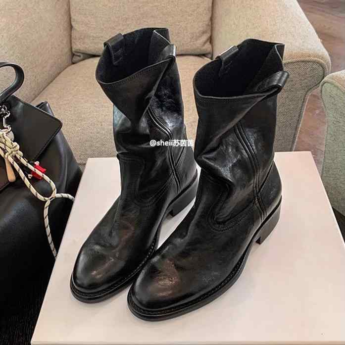 ブーツ レディース 秋冬 本革 V字カット 太ヒール 西部風 デザートシューズ ショートブーツ アンクル ..