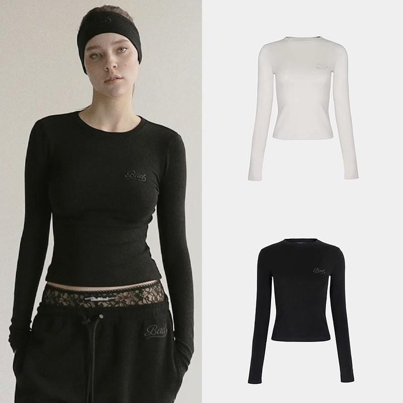 Tシャツ レディース 長袖 刺繍 スリムフィット アメリカンセクシースタイル 秋冬 トップス インナー ベ..