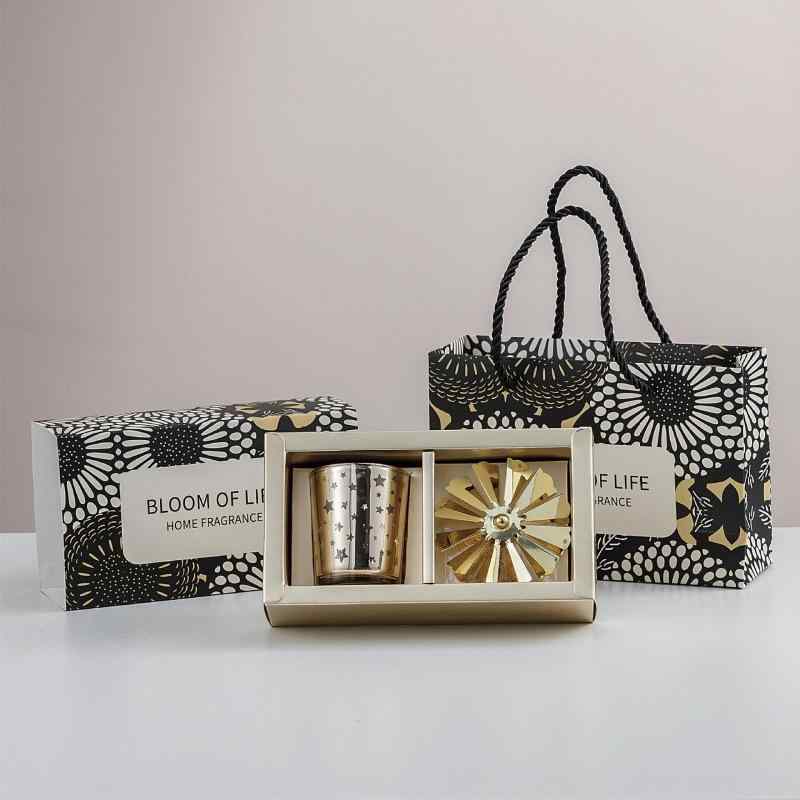 アロマキャンドル ギフトセット 回転風車ランタン 走馬灯デザイン 誕生日パーティー 結婚式 お祝い 教師の日 伴手礼 香り付き ホームデコレーション