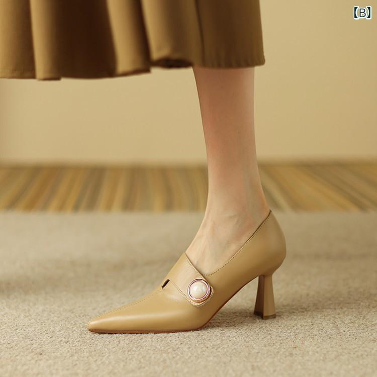 レディース ヨーロッパスタイル ポインテッドトゥ ハイヒール アンクルブーツ 春秋 ブラック 通勤 オフィスシューズ シック エレガント 上品 洗練 デザイン 女性