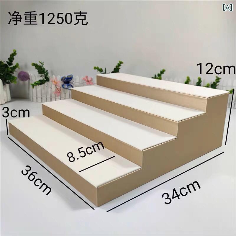 ジュエリー展示台 ステップ式梯形 高級感木製 ブレスレット アクセサリー 文玩 メガネ ディスプレイスタンド ライブ配信用 収納ラック ショップディスプレイ 店舗什器