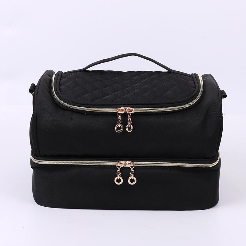 化粧ポーチ レディース 持ち運び 二層 口紅 収納 ネイル ツール 手提げ メイク ケース コンパクト 旅行 用