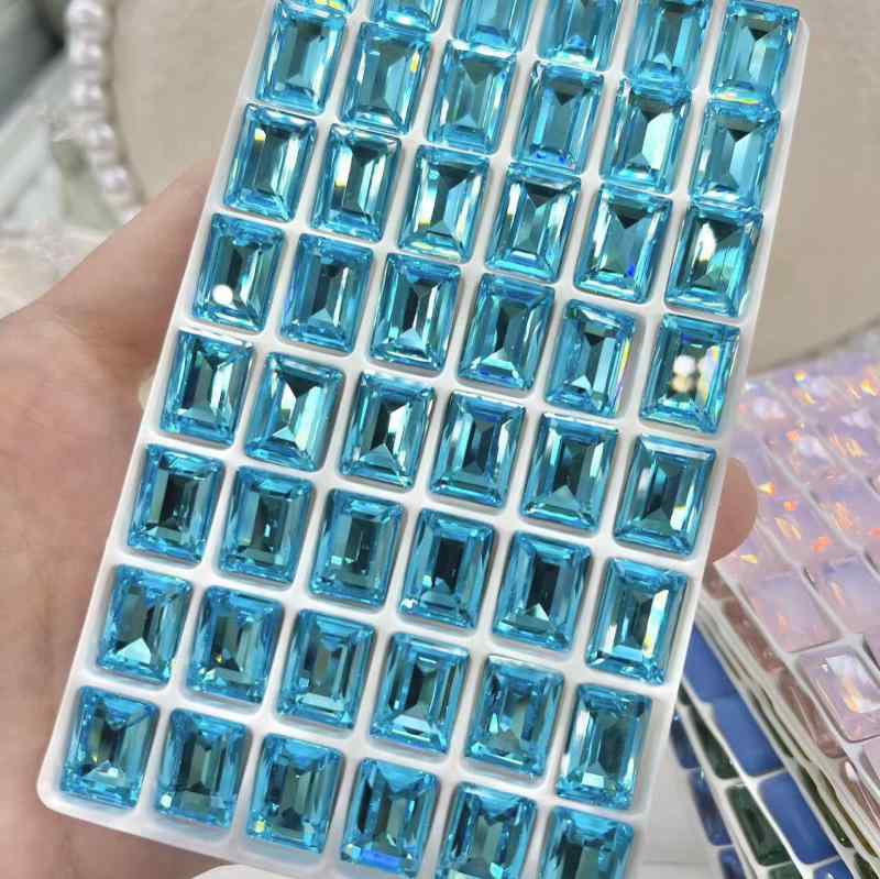 Other - ネイルストーン レディース カラフル 大型 氷糖風 長方形 直角 K9光学ガラス 高級感 ジルコニア ネイルアート パーツ 装飾 輝き 10mm 14mm サイズ