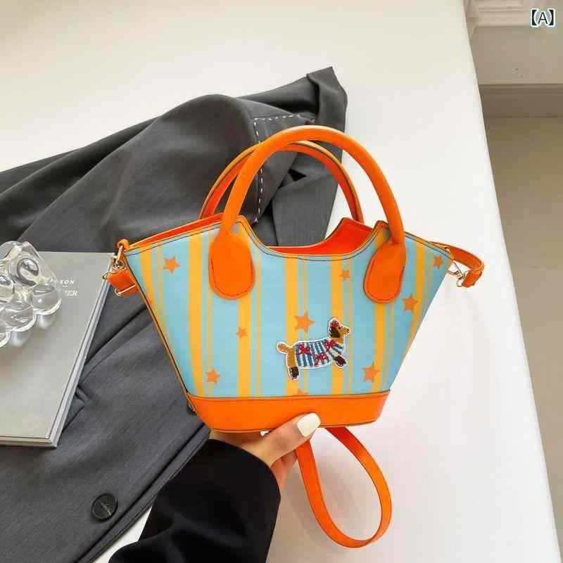 くらしのセロネのレディース ショルダーバッグ ハンドバッグ バケツバッグ ダックスフンド 犬 モチーフ 個性派 2WAY 斜め掛け 肩掛け 手提げ 上品 きれいめ 大人可愛い 高見え ギフト プレゼント トレンド デザイナーズ バスケット型 カジュアル｜アングル2
