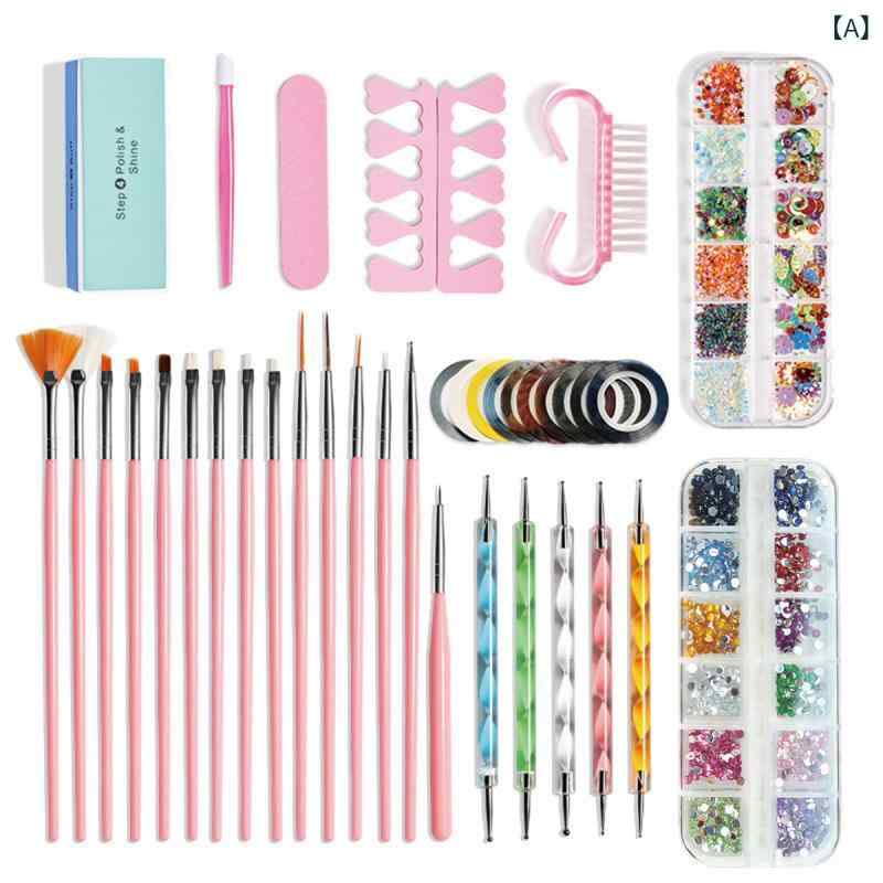 ネイルツールセット レディース フルセット ネイルアートペン ストーン付けペン ネイルシール デコレー..