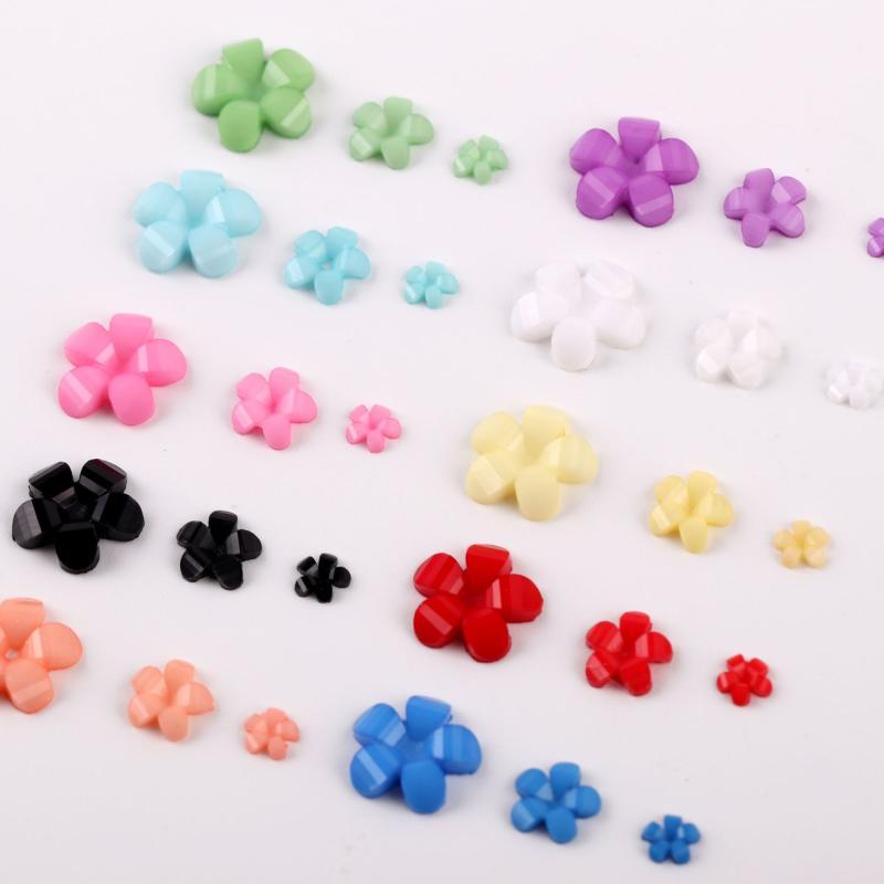レディース ネイルシール カラフル五弁花 樹脂立体 ミニホワイトフラワー ネイルアートパーツ 指甲アク..