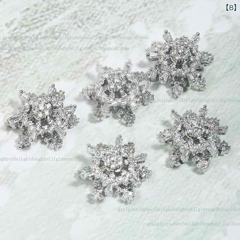 ネイルアクセサリー レディース 回転雪の花 お守りビーズ 二層高速回転 純金素材 ...