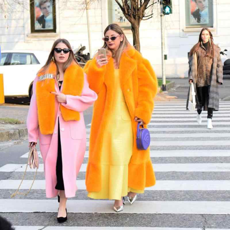 楽天市場】ファーコート レディース（カラーオレンジ）の通販