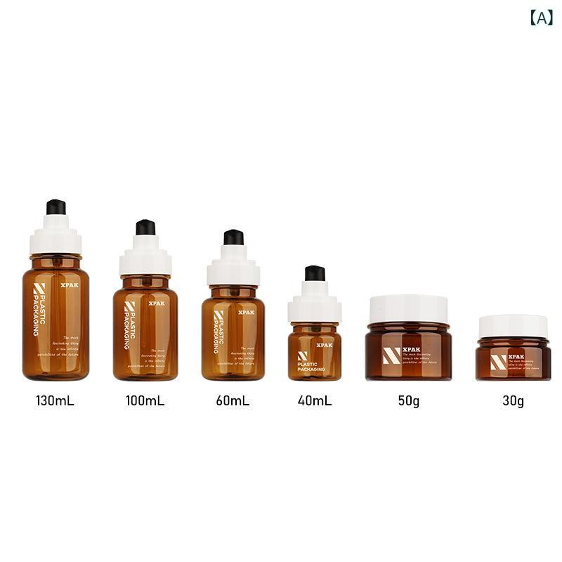乳液ボトル 茶色 PETG 厚壁 分装容器 スキンケア用 プラスチック 40ml 60ml 100ml 130ml 化粧品パッケージ 2