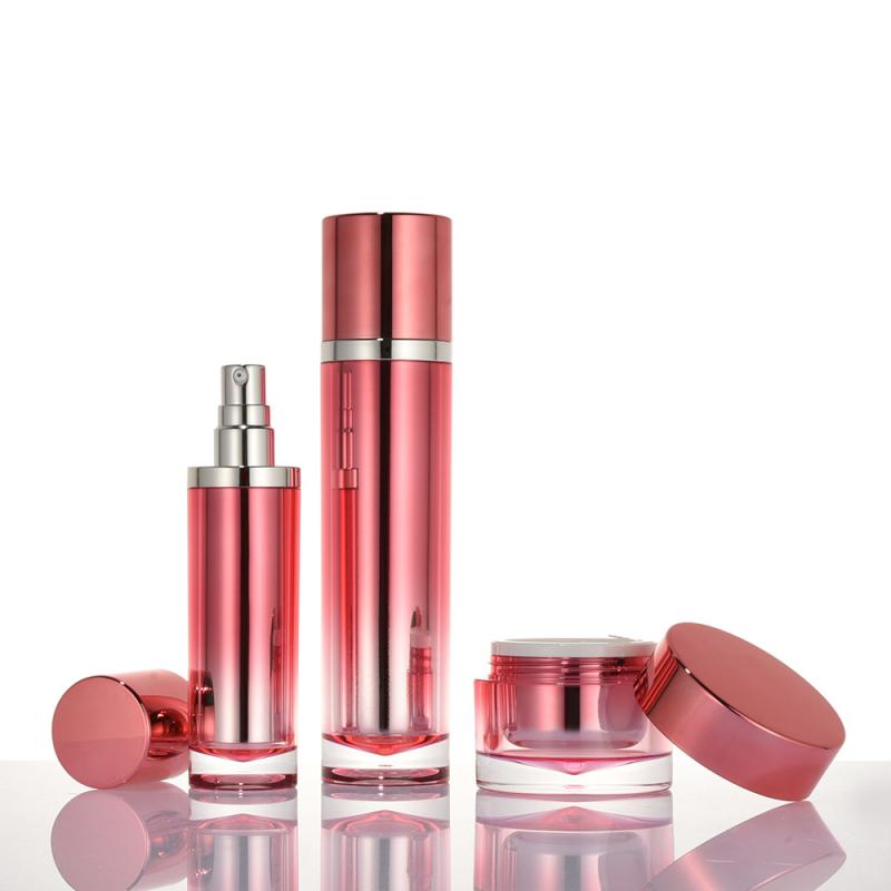 化粧品容器 アクリルボトルセット 乳液クリーム軟膏霜包装瓶 プッシュ式双層エッセンス分装瓶 再生素材