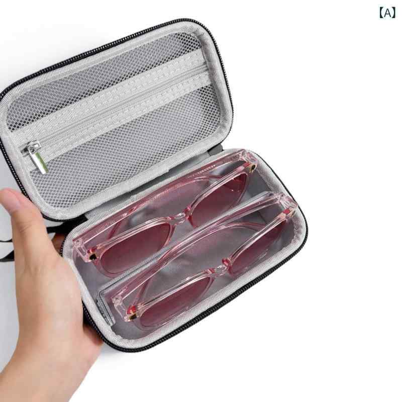 眼鏡ケース 男女兼用 旅行用 大容量 EVA 硬殻 収納ポーチ 携帯 メガネ整理ボックス 保護カバー 耐衝撃 ..