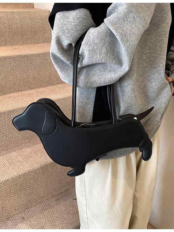 ショルダーバッグ レディース かわいい 犬モチーフ クリエイティブデザイン ミニ スクエア 斜めがけ ユニーク 日常使い 軽量 コンパクト