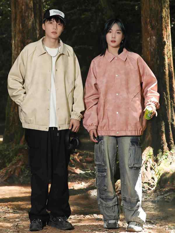 ジャケット メンズ 秋冬 野球 スタイル タイダイ 染め グラデーション カラーリング ジッパー フロント..