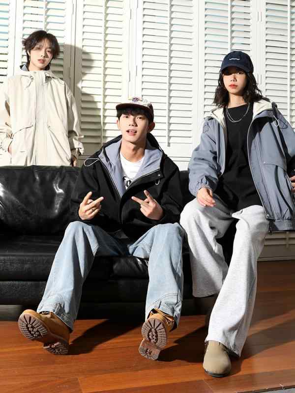 秋冬 メンズ ジャケット 青少年 アウトドア 防風 サイクリング 連帽 カジュアル 野球スタイル