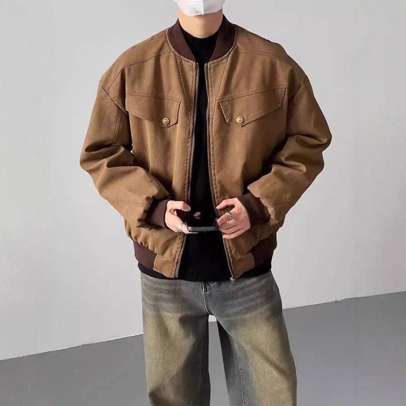 メンズ 春秋 ワークジャケット アメリカン レトロ ヴィンテージ加工 ストリートスタイル ワイルド 高級..