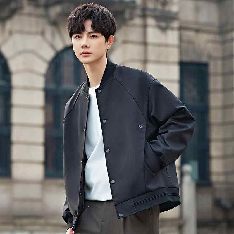 ジャケット メンズ 春秋 ルーズ 高級感 韓国風 野球領 UVカット カジュアル アウター トップス