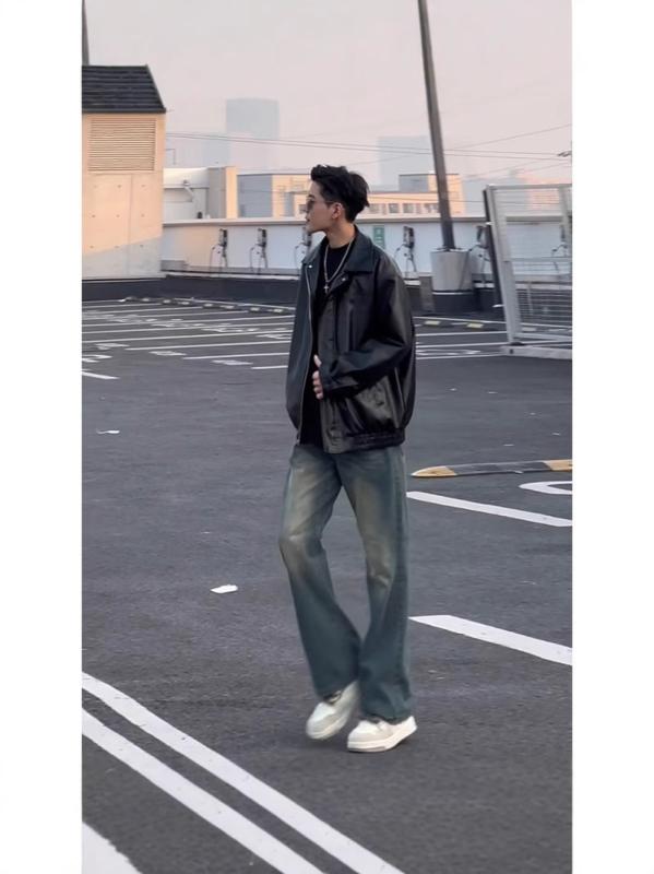 ライダースジャケット 男女兼用 高級感 秋冬 アメリカン レトロ 野球 合成皮革 ストリート バイカー ト..