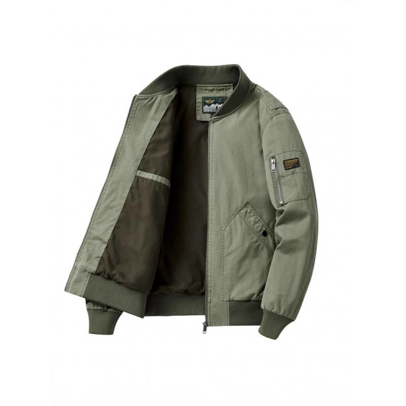 メンズ 春夏 ボンバージャケット フライトジャケット ゆったり コットン カジュアル 洗濯可能 合わせや..