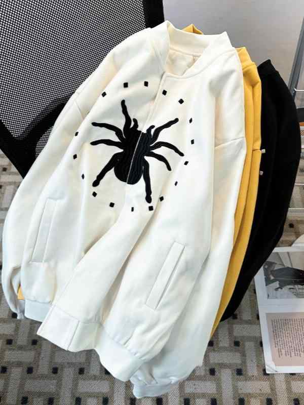 ジャケット 男女兼用 アメリカンスタイル スパイダーレター刺繍 ゆったりカジュアル 野球服
