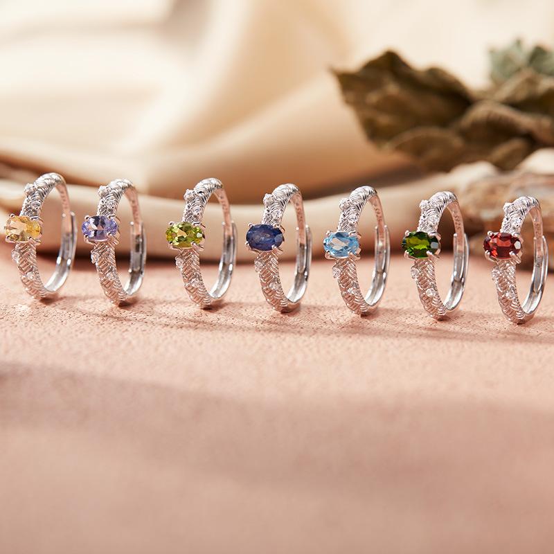 ・素材: 925シルバー・形状: 幾何学型・加工: 宝石留め・カラー: 天然シトリン,天然トパーズ,天然ガーネット,天然ペリドット,天然サファイア,天然タンザナイト,天然チャロアイト・流行要素: 楕円形,リング形・スタイル: 清新スイート・...