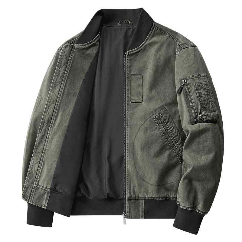ジャケット メンズ 純綿 短丈 パイロット カジュアル ミリタリー 空軍 野球襟 アメリカンスタイル 春秋..