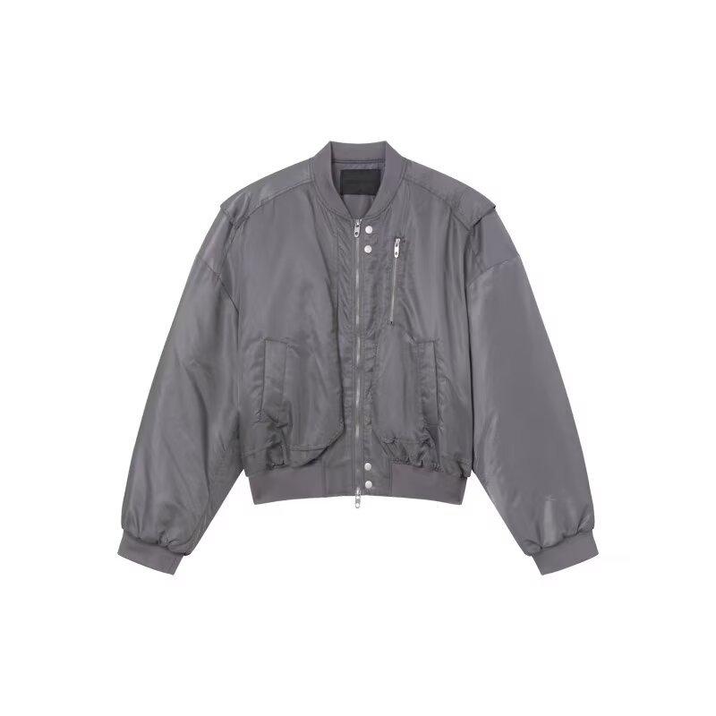 パイロットジャケット メンズ ストリート デコンストラクション クリーンフィット ショートワイド カジ..