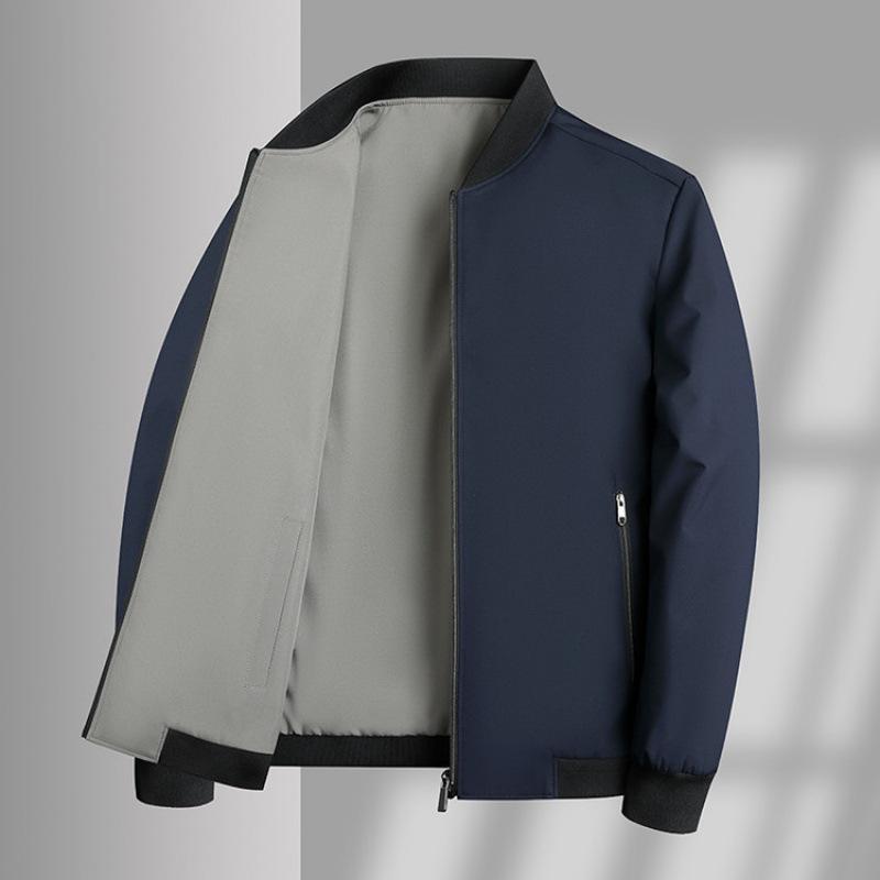 ジャケット メンズ 春夏 野球襟 ジップアップ 薄手 ゆったり オーバーサイズ カジュアル 中高年 父親 ..