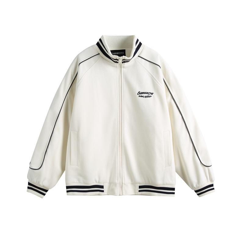 ベースボールジャケット 男女兼用 春夏 アメリカンスタイル コントラストカラー スタンドカラー レトロ..