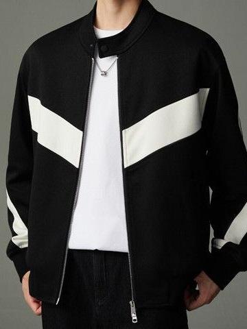 ジャケット メンズ 春秋 野球風 スタイリッシュ 高級感 白色 カジュアル スポーツ 上着 汎用 コーデ ト..