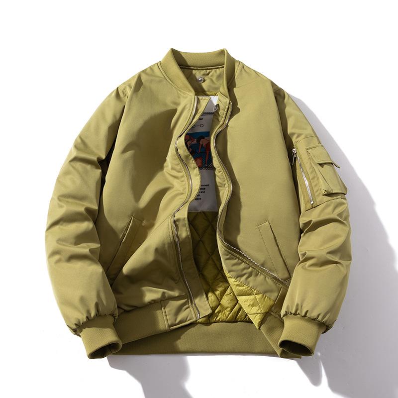 MA1フライトジャケット メンズ 秋冬 綿入れ トレンディ 野球ジャケット コットン アウター ミリタリー ..