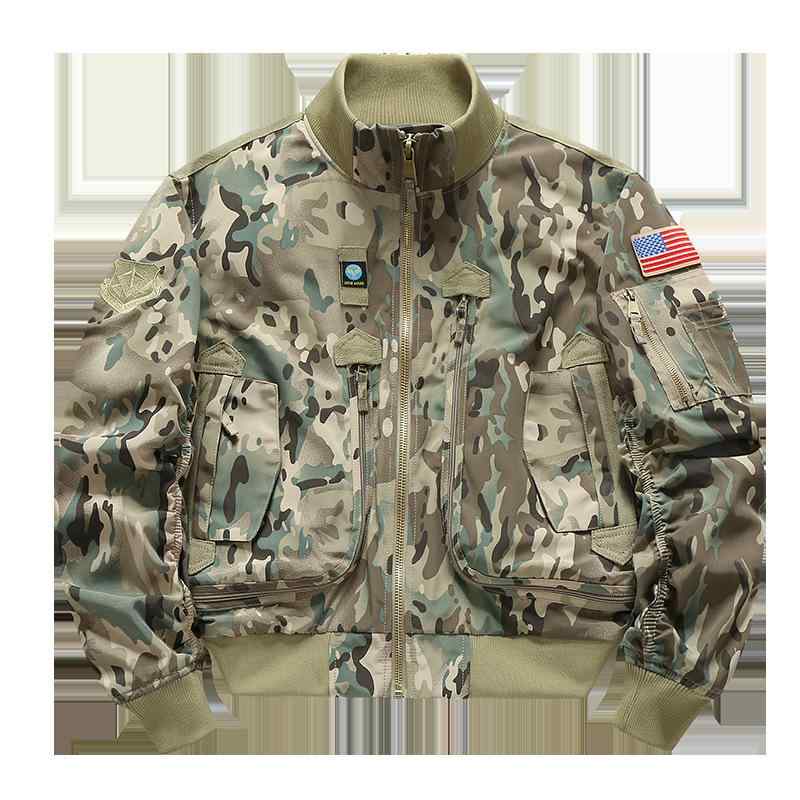 ボンバージャケット メンズ パイロット 迷彩 秋冬 スタンドカラー ワーク カジュアル 登山 野球 アウター