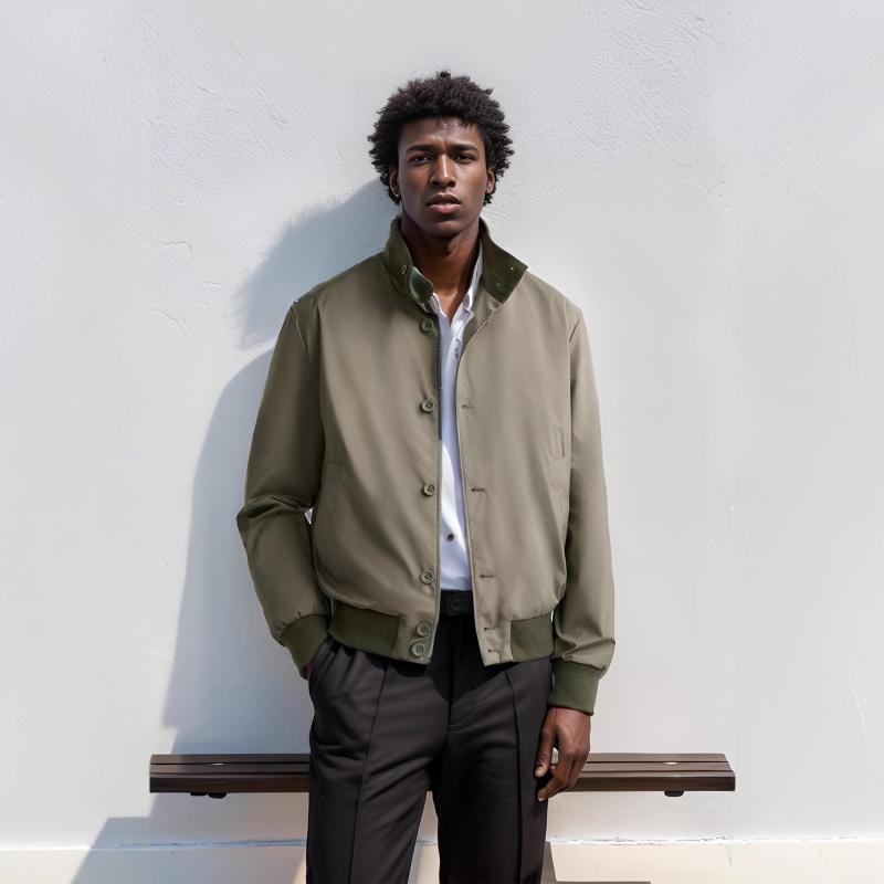 野球ジャケット メンズ 春秋 カジュアル 単色 シングルブレスト リブ アメリカンスタイル ストリートフ..