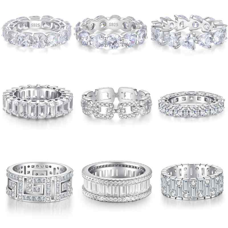 指輪 男女兼用 925シルバー ジルコニア 祖母緑カット アス切 バー型 スタック ピンキー フルダイヤモン..