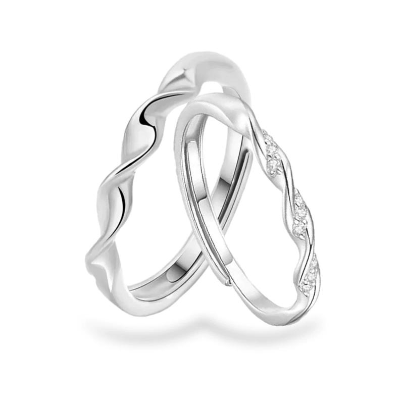 指輪 男女兼用 純銀 モビウス ペアリング シンプル デザイン ニッチ 素圈 対戒 眉間心上 卸売対応