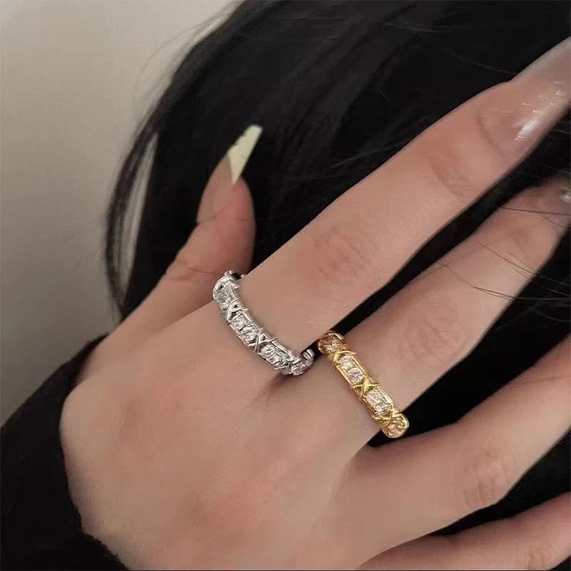 指輪 レディース クロスデザイン 925シルバー ジルコニア フルセット ファッション 個性派 欧米風 クー..